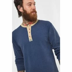 Joe Browns Blue Waffle Style Henley Top -Joe Browns shop unnamed file 1117