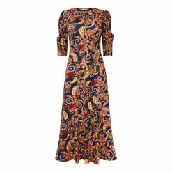 Joe Browns Blue Round Neck Paisley Swirls Dress -Joe Browns shop unnamed file 116