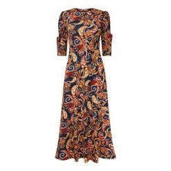 Joe Browns Blue Round Neck Paisley Swirls Dress -Joe Browns shop unnamed file 117