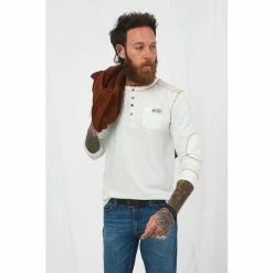 Joe Browns Cream Classic Long Sleeve Henley Top