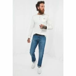 Joe Browns Cream Classic Long Sleeve Henley Top -Joe Browns shop unnamed file 1195