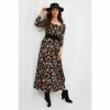 Joe Browns Black Sophisticated Square Neck Floral Dress