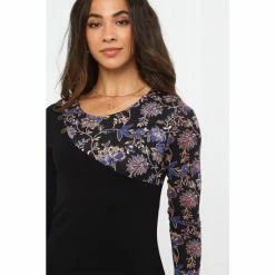 Joe Browns Black Asymmetric Ditsy Floral Leaves Print Tunic -Joe Browns shop unnamed file 1471