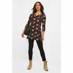 Joe Browns Black Floral Print Tunic