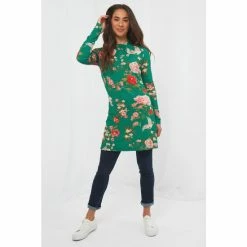 Joe Browns Green Bright And Bold Heron And Florals Bird Print Tunic