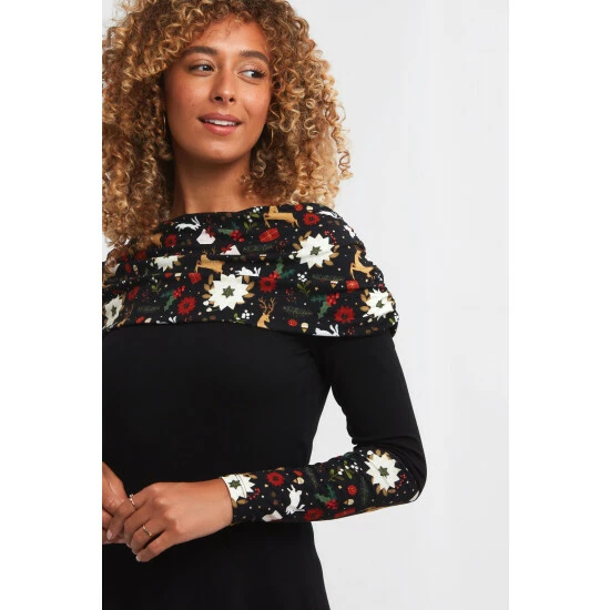 Joe Browns Black Festive Fun Tunic 5 Joe Browns Black Festive Fun Tunic - Image 5