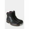 Joe Browns Black Leather Chelsea Style Biker Boots
