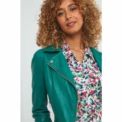 Joe Browns Green Leather Jacket -Joe Browns shop unnamed file 2311