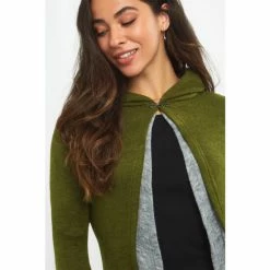 Joe Browns Green Longline Hooded Wrap Cardigan -Joe Browns shop unnamed file 2425