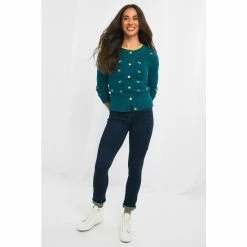 Joe Browns Green Busy Bee Print Button Up Cardigan