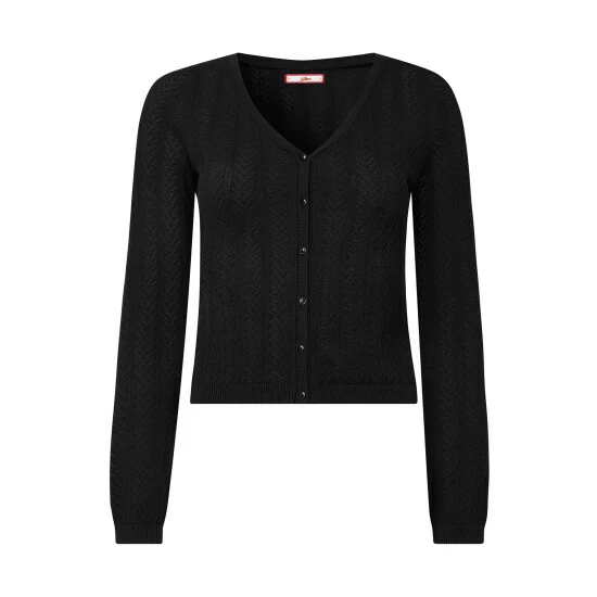 Joe Browns Black Prettiest Pointelle Cardigan 2 Joe Browns Black Prettiest Pointelle Cardigan - Image 2