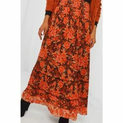 Joe Browns Orange Autumn Days Floral Boho Skirt -Joe Browns shop unnamed file 2831