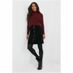 Joe Browns Black Button Up Cord Skirt -Joe Browns shop unnamed file 2842