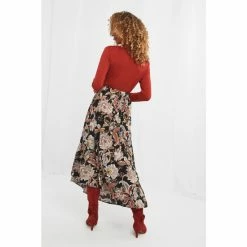 Joe Browns Black Asymmetric Folk Style Floral Skirt -Joe Browns shop unnamed file 2866