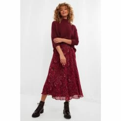 Joe Browns Red Longline Paisley Skirt