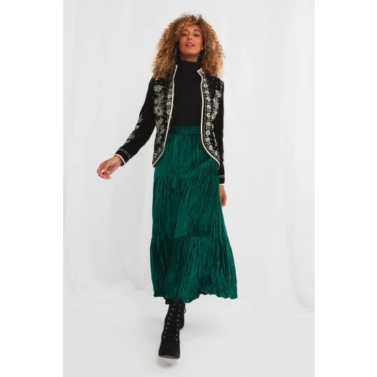 Joe Browns Green Boho Dreams Velour Skirt 3 Joe Browns Green Boho Dreams Velour Skirt - Image 3