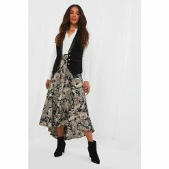 Joe Browns Black Asymmetric Paisley Skirt