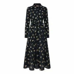 Joe Browns Black Vintage Bird Print Shirt Dress -Joe Browns shop unnamed file 30