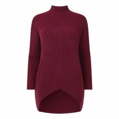 Joe Browns Red Cosy Asymmetric Knitted Sweater Jumper -Joe Browns shop unnamed file 3016