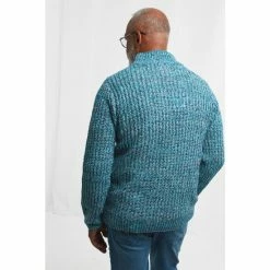Joe Browns Blue Zip Up Tide Funnel Knitted Jumper -Joe Browns shop unnamed file 3025