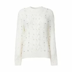 Joe Browns White Beautifully Beaded Cable Jumper -Joe Browns shop unnamed file 3044