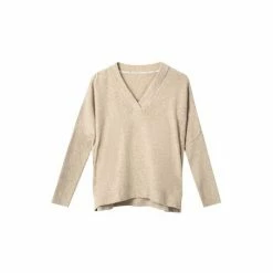 Joe Browns Neutral Super Soft Asymmetric V Neck Jumper -Joe Browns shop unnamed file 3050