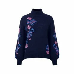 Joe Browns Blue Pretty Paisley Jumper -Joe Browns shop unnamed file 3105