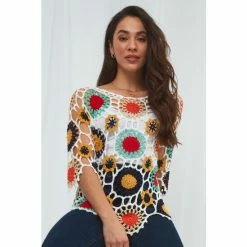 Joe Browns White Carnival Crochet Sweater