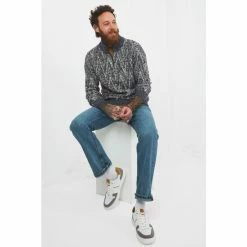 Joe Browns Grey Chevron Style Knitted Funnel Neck Jumper -Joe Browns shop unnamed file 3124