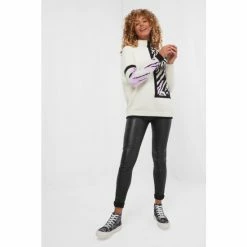 Joe Browns White Captivating Animal Block Jumper -Joe Browns shop unnamed file 3179
