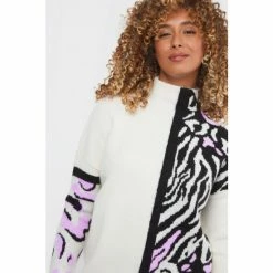 Joe Browns White Captivating Animal Block Jumper -Joe Browns shop unnamed file 3181