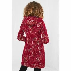 Joe Browns Red Floral Detailed Button Up Hooded Coat -Joe Browns shop unnamed file 3512