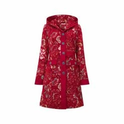 Joe Browns Red Floral Detailed Button Up Hooded Coat -Joe Browns shop unnamed file 3514
