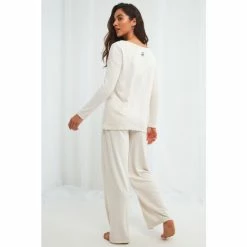 Joe Browns White Plain Wide Leg Trousers -Joe Browns shop unnamed file 3627