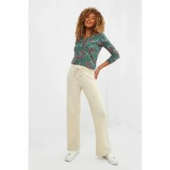 Joe Browns Neutral Comfy Wide Leg Knitted Trousers