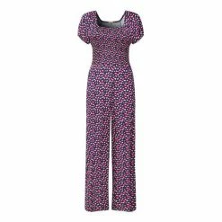Joe Browns Blue Short Sleeve Ditsy Jumpsuit -Joe Browns shop unnamed file 3730