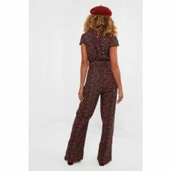 Joe Browns Red Ditsy Floral In Bloom Button Up Jumpsuit -Joe Browns shop unnamed file 3733