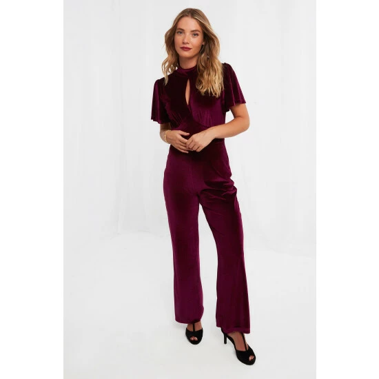 Joe Browns Red Greta Velour Jumpsuit 3 Joe Browns Red Greta Velour Jumpsuit - Image 3