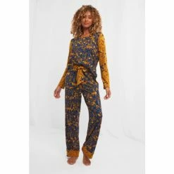 Joe Browns Yellow Foxy Florals Animal Print Pyjama Set