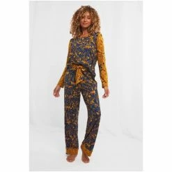 Joe Browns Yellow Foxy Florals Animal Print Pyjama Set -Joe Browns shop unnamed file 4220