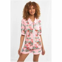 Joe Browns Green Boutique Tiger Print Collared PJ Top -Joe Browns shop unnamed file 4226