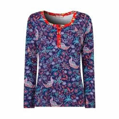 Joe Browns Blue Peacock Long Sleeve Pyjama Top -Joe Browns shop unnamed file 4240