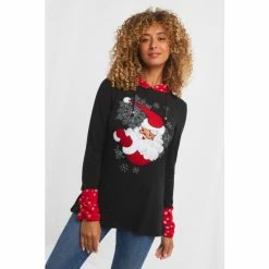 Joe Browns Black Santa's On His Way Hoody