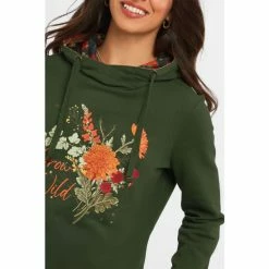 Joe Browns Green Winter Wilderness Floral Print Hoody -Joe Browns shop unnamed file 4358