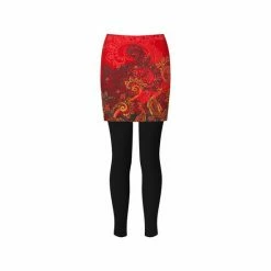 Joe Browns Red Paisley Floral Border Print Style Skirt With Leggings -Joe Browns shop unnamed file 4382