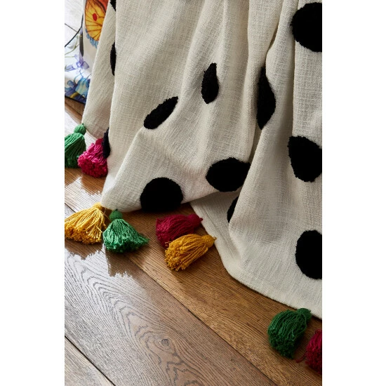 Joe Browns Multi Colourful Spot Tufted Cotton Throw 3 Joe Browns Multi Colourful Spot Tufted Cotton Throw - Image 3