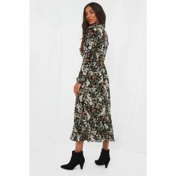 Joe Browns Green Long Sleeve V Neck Forest Floral Dress -Joe Browns shop unnamed file 78