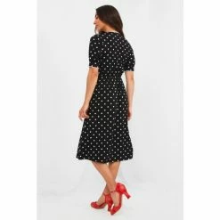 Joe Browns Black Vintage V Neck Polka Dot Dress -Joe Browns shop unnamed file 88