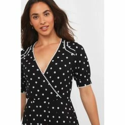 Joe Browns Black Vintage V Neck Polka Dot Dress -Joe Browns shop unnamed file 89