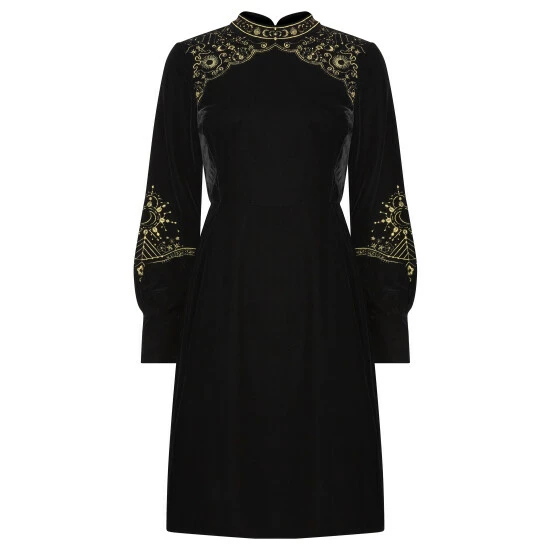 Joe Browns Black Luna Embroidered Velvet Dress 2 Joe Browns Black Luna Embroidered Velvet Dress - Image 2
